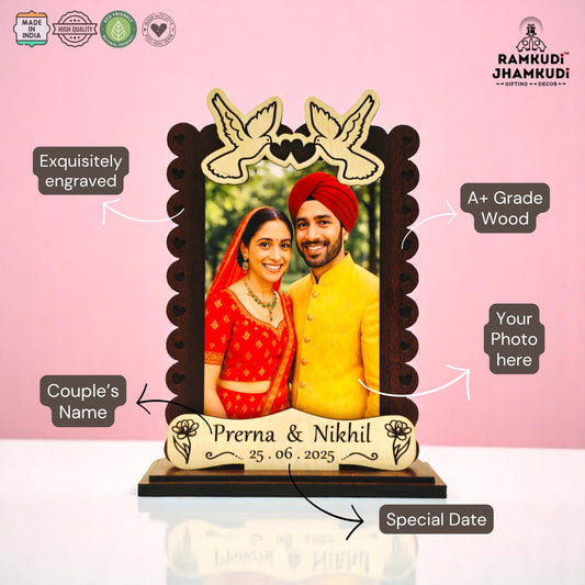 Personalised Photo Frame Gift – Custom Wedding & Anniversary Keepsake for Husband, Wife, Couple, Loved One