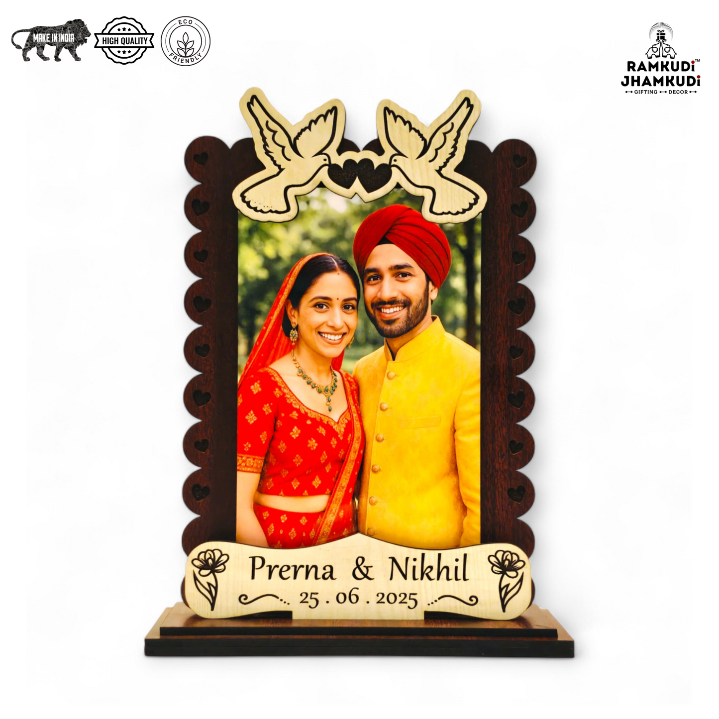 Personalised Photo Frame Gift – Custom Wedding & Anniversary Keepsake for Husband, Wife, Couple, Loved One