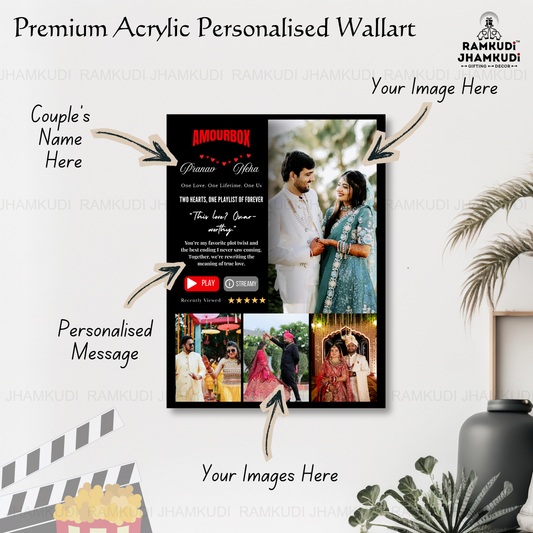 Netflix Love Story Personalised Photo Frame ā Model D | Custom Movie Poster Acrylic Frame | Romantic Couple Gift | Ramkudi Jhamkudiā¢