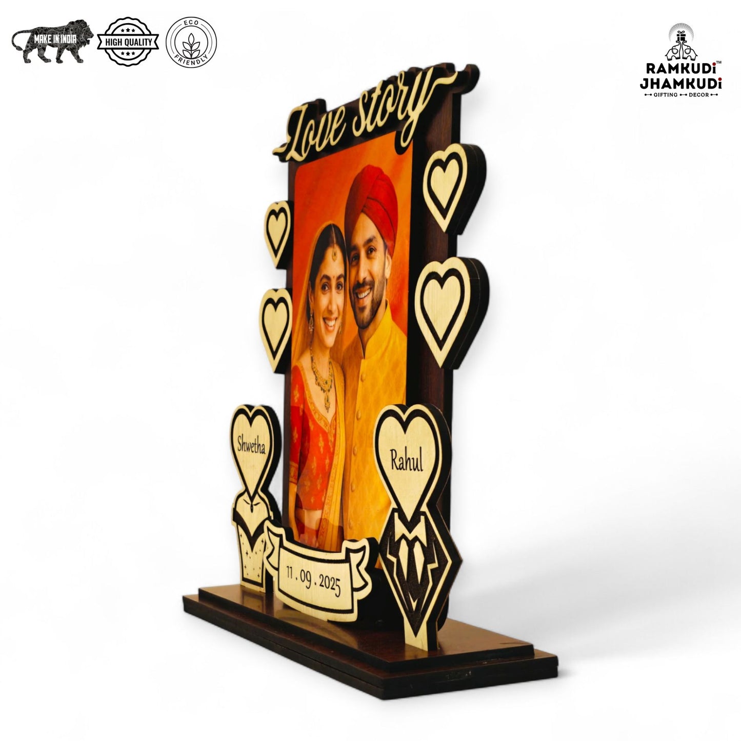Personalised Photo Frame with Name, Date & Picture – Custom Anniversary & Wedding Gift for Couples, Husband, Wife, Him or Her