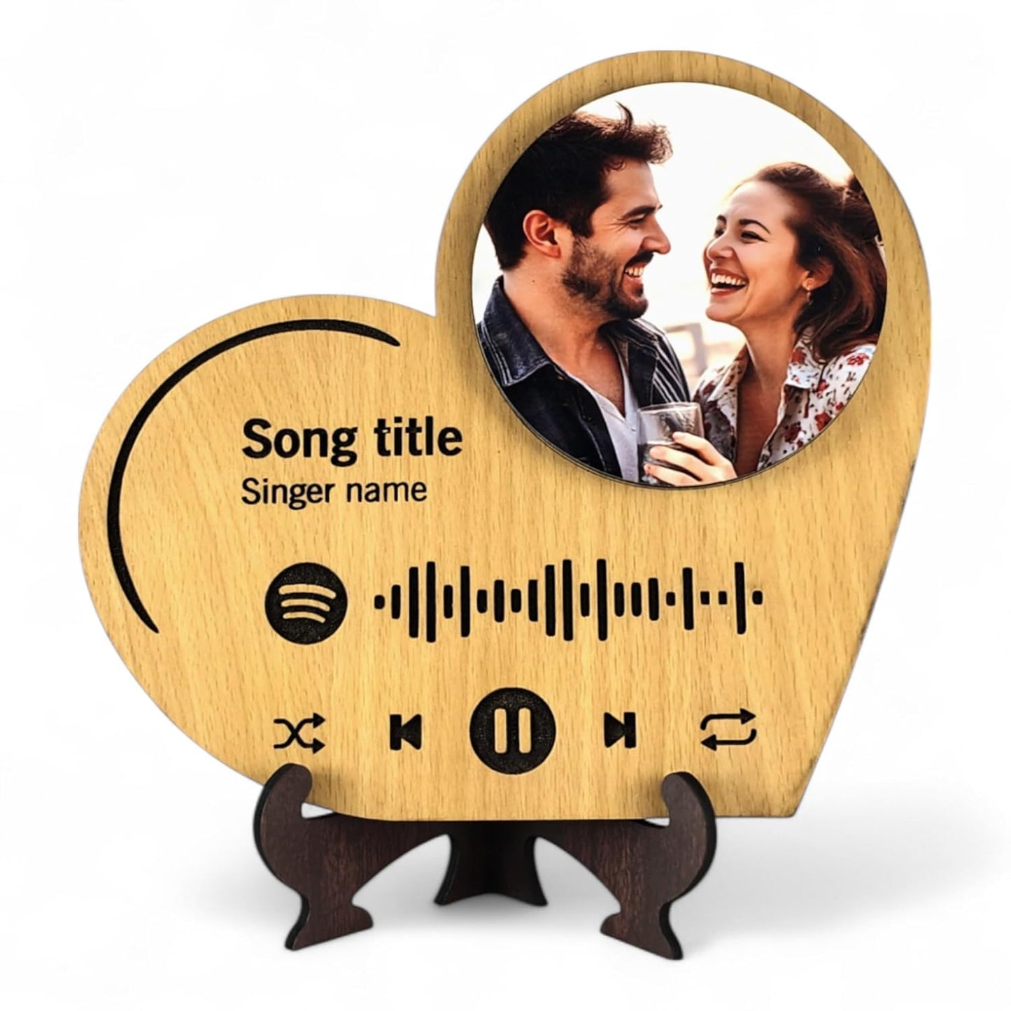 Ramkudi Jhamkudi Custom Spotify Plaque with Photo – Personalized Wooden Music Frame with Song Title & Scannable Code – Ideal Gift for Music Lovers, Anniversary, Birthday, or Wall Decor