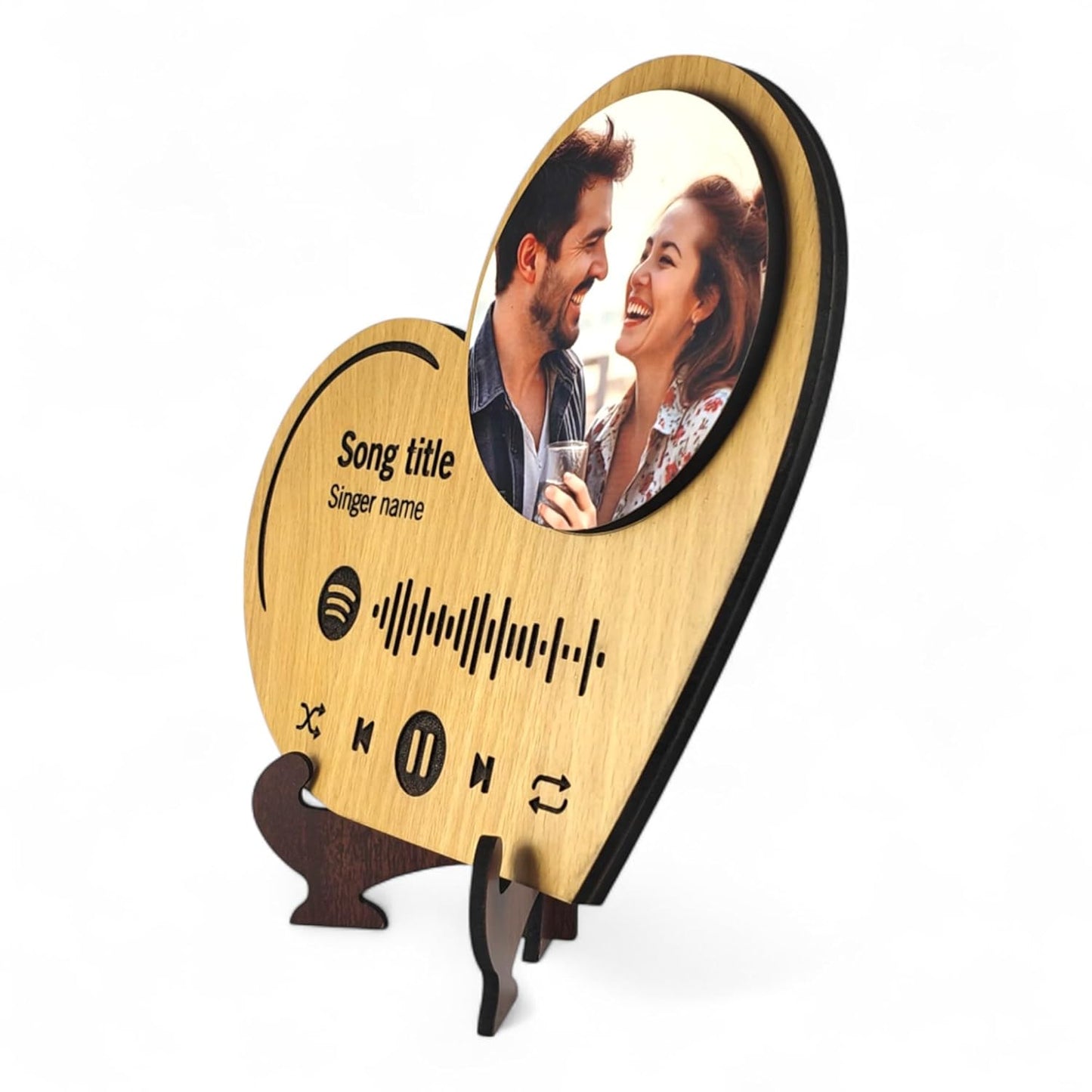 Ramkudi Jhamkudi Custom Spotify Plaque with Photo – Personalized Wooden Music Frame with Song Title & Scannable Code – Ideal Gift for Music Lovers, Anniversary, Birthday, or Wall Decor