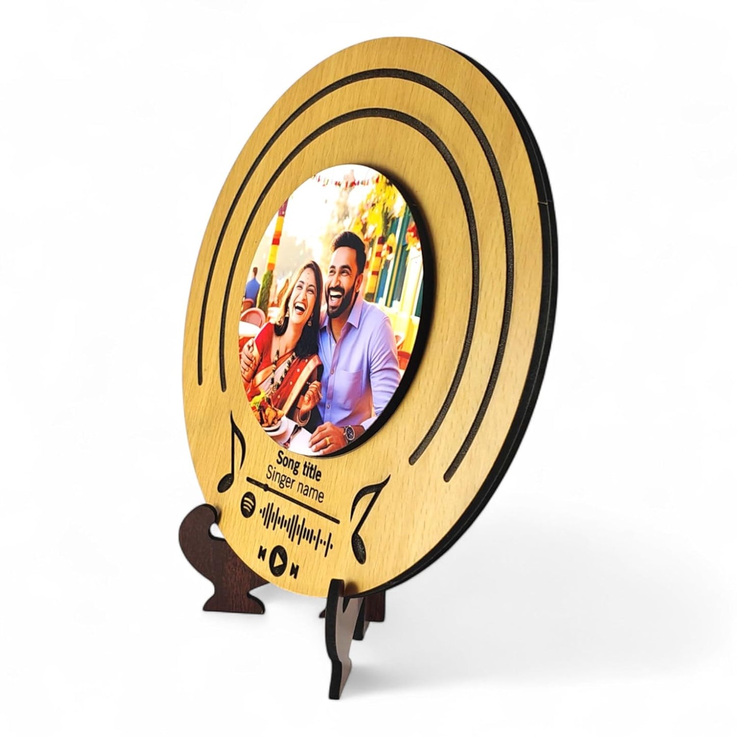 Ramkudi Jhamkudi Personalized Spotify Music Frame – Custom Wooden Plaque with Photo, Song Title & Scannable Spotify Code – Unique Gift for Couples, Birthday, Anniversary, or Home Decor