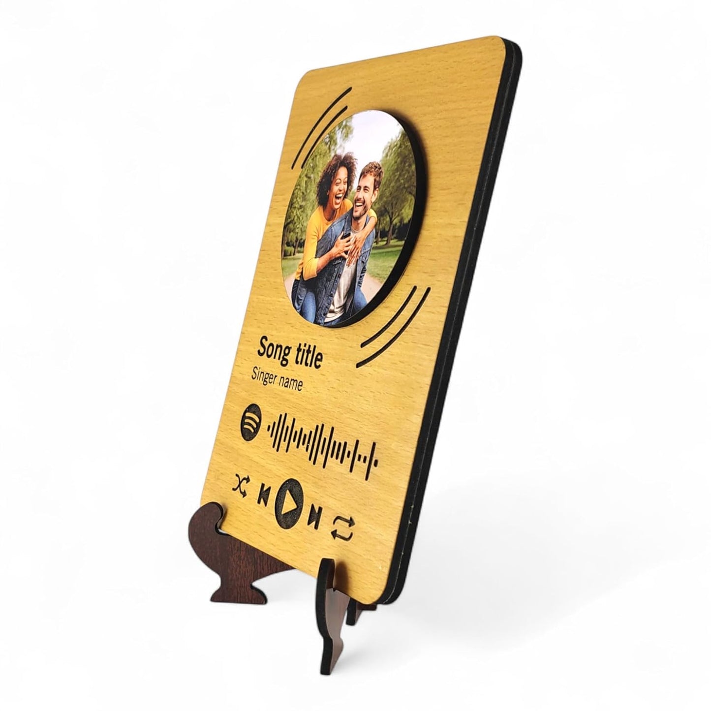 Personalized Spotify Music Plaque with Photo, Song Name & Scan Code – Custom Wooden Frame Gift for Anniversary, Birthday, Couples & Home Wall Décor – Ramkudi Jhamkudi