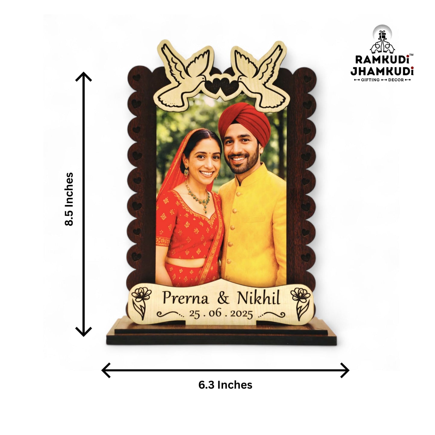 Personalised Photo Frame Gift – Custom Wedding & Anniversary Keepsake for Husband, Wife, Couple, Loved One