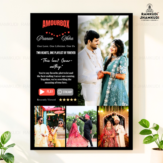 Netflix Love Story Personalised Photo Frame – Model D | Custom Movie Poster Acrylic Frame | Romantic Couple Gift | Ramkudi Jhamkudi™