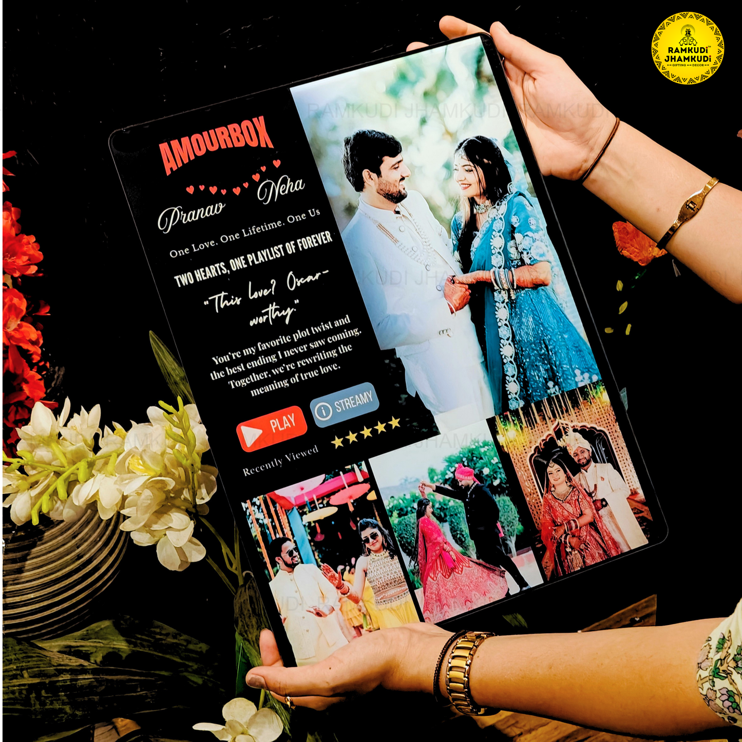 Netflix Love Story Personalised Photo Frame – Model D | Custom Movie Poster Acrylic Frame | Romantic Couple Gift | Ramkudi Jhamkudi™