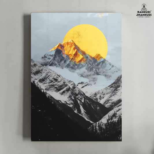 Golden Peak Luxury Wall Art – Premium Acrylic Wall Decor | Ramkudi Jhamkudi