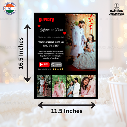 Netflix Style Personalised Photo Frame – Model C | Custom Couple Movie Poster Frame | Premium Acrylic Wall Art | Anniversary Gift | Ramkudi Jhamkudi™