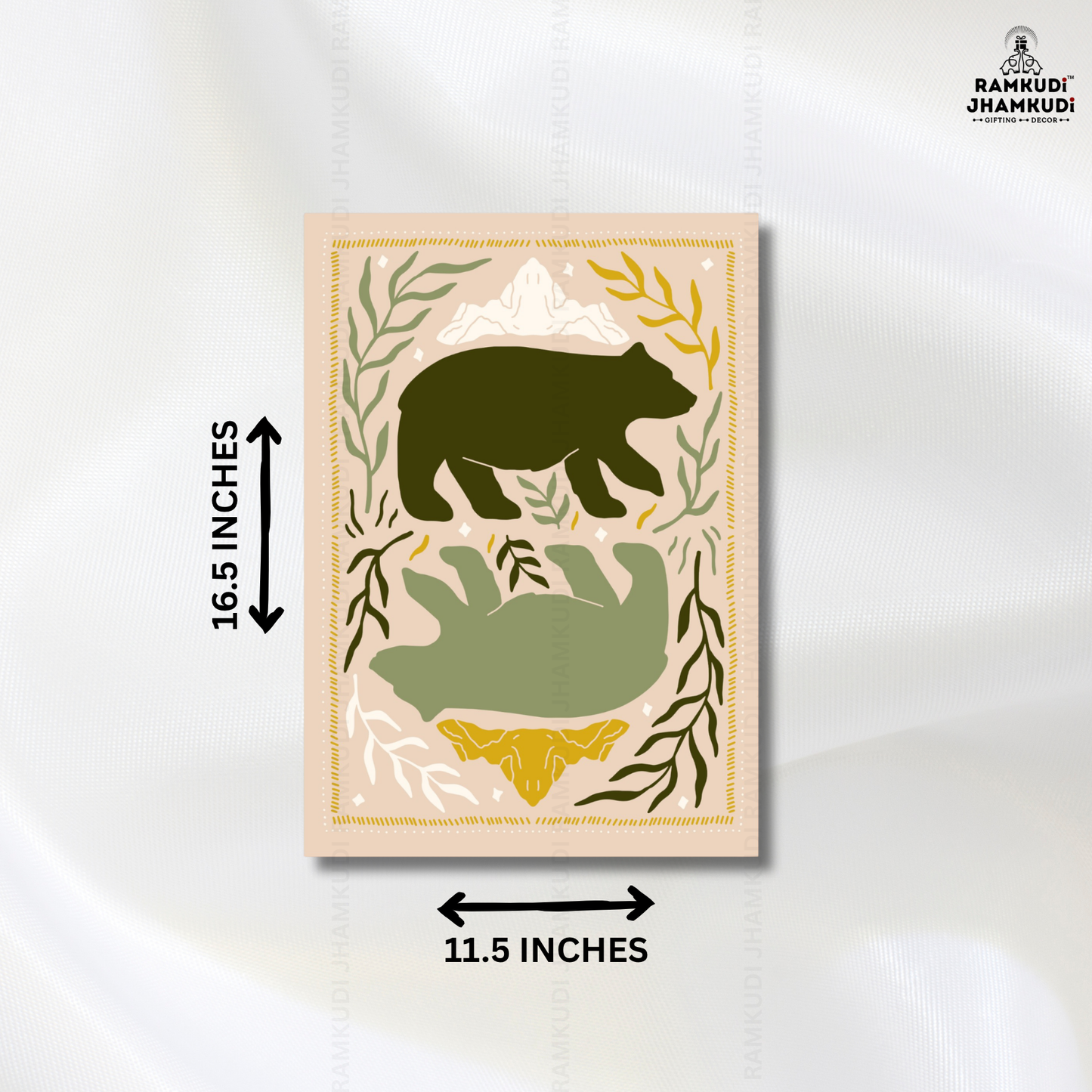 Bear Abstract Wall Art for Living Room | Nature Inspired Animal Wall Decor | 5MM Acrylic Modern Aesthetic Wall Painting India | Made in India by Ramkudi Jhamkudi