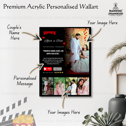 Netflix Style Personalised Photo Frame – Model C | Custom Couple Movie Poster Frame | Premium Acrylic Wall Art | Anniversary Gift | Ramkudi Jhamkudi™
