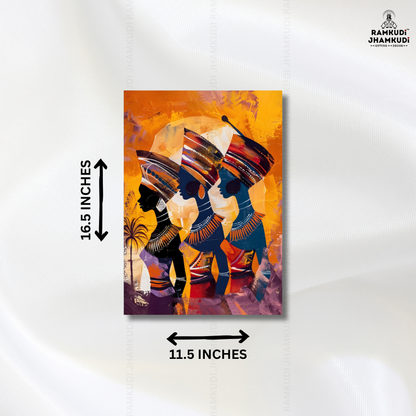 Afro Style Wall Painting | UV Printed Glossy Frame | Modern Home Decor & Luxury Gifting India
