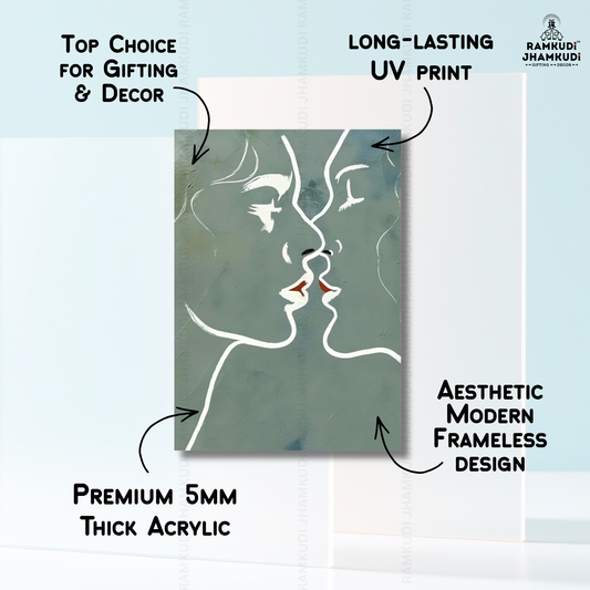 “Whispers of Love” – Modern Abstract Couple Wall Art