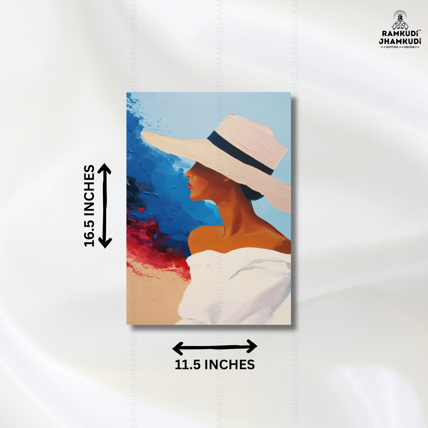 “Sunset Muse” – Elegant Beach Vibes Abstract Wall Art 👒🎨