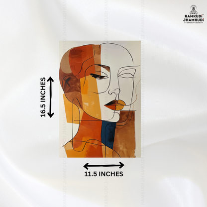 Abstract Elegance Muse Wall Art – Luxury Modern Face Acrylic Statement Decor | Ramkudi Jhamkudi