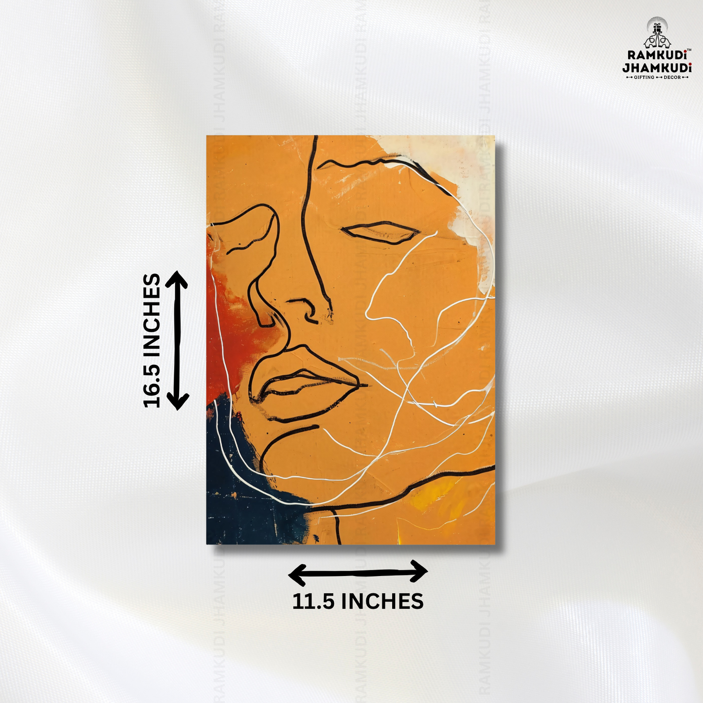 Golden Muse Abstract Face Wall Art – Luxury Modern Acrylic Statement Decor | Ramkudi Jhamkudi