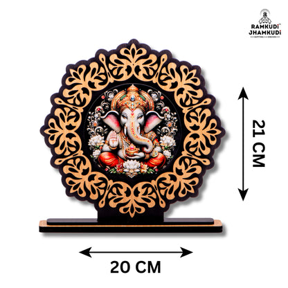 Ganesha Dual-Layer MDF Wooden Standy Art Piece