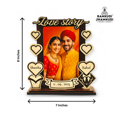 Personalised Photo Frame with Name, Date & Picture – Custom Anniversary & Wedding Gift for Couples, Husband, Wife, Him or Her