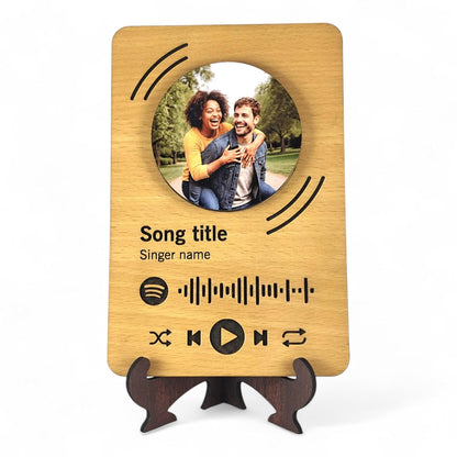 Personalized Spotify Music Plaque with Photo, Song Name & Scan Code – Custom Wooden Frame Gift for Anniversary, Birthday, Couples & Home Wall Décor – Ramkudi Jhamkudi