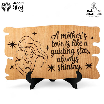 Ramkudi Jhamkudi™ Premium Wooden Mom Plaque | Beautifully Engraved Keepsake with Stand | Unique Mother’s Day, Birthday & Special Occasion Gift