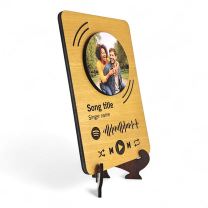 Personalized Spotify Music Plaque with Photo, Song Name & Scan Code – Custom Wooden Frame Gift for Anniversary, Birthday, Couples & Home Wall Décor – Ramkudi Jhamkudi