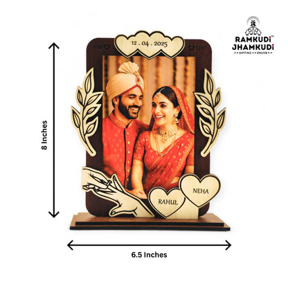 Custom Name, Date & Photo Frame – Romantic Gift for Anniversary, Wedding, Couples, Husband & Wife, Him or Her