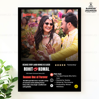 Netflix Style Personalised Photo Frame – Model E | Custom Couple Acrylic Frame | Romantic Wall Art Gift | Ramkudi Jhamkudi™
