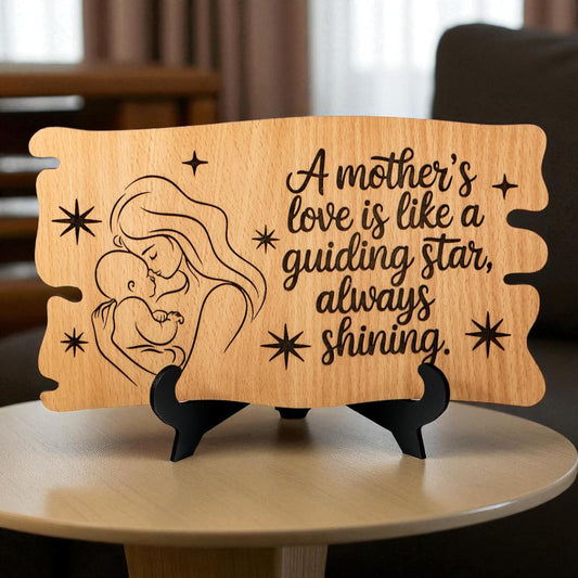 Ramkudi Jhamkudi™ Premium Wooden Mom Plaque | Beautifully Engraved Keepsake with Stand | Unique Mother’s Day, Birthday & Special Occasion Gift