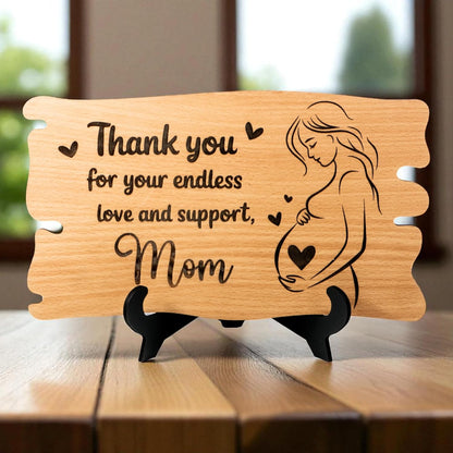 Ramkudi Jhamkudi™ Elegant Wooden Mom Plaque | Artistic Engraved Design with Stand | Unique Mother’s Day, Birthday & Occasion Gift