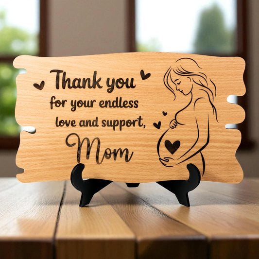 Ramkudi Jhamkudi™ Elegant Wooden Mom Plaque | Artistic Engraved Design with Stand | Unique Mother’s Day, Birthday & Occasion Gift