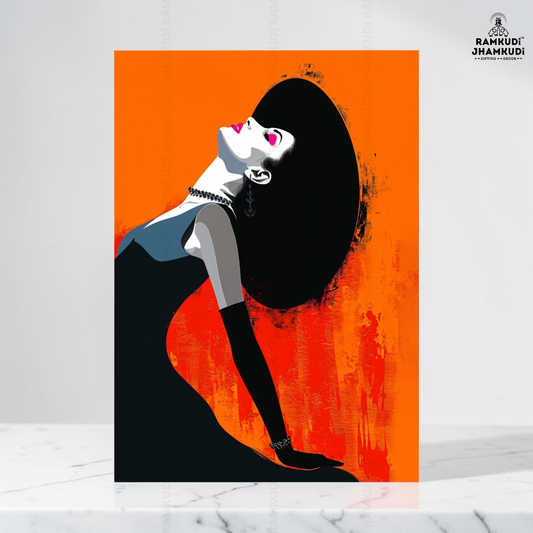 Bold Woman Abstract Wall Art | Fashion Statement Wall Decor | Modern Aesthetic Wall Painting | 5MM Acrylic Wall Art India | Made in India by Ramkudi Jhamkudi